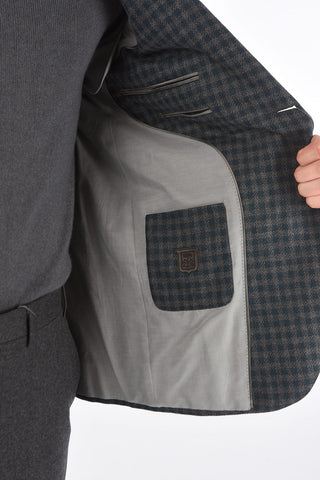 Gingham LEADER SOFT Blazer with Flap Pockets