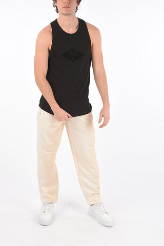 RED TAG Ribbed Tank Top with Terry Patch
