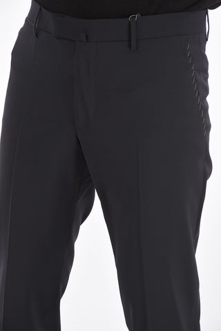 stretch wool ACADEMY no hem trousers