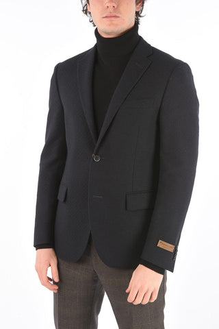 Wool and Cashmere EASY Blazer with Embossed Pattern
