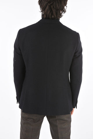 Wool and Cashmere EASY Blazer with Embossed Pattern