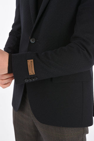 Wool and Cashmere EASY Blazer with Embossed Pattern
