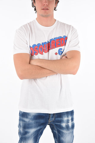 Crew Neck DSQ2 64 Printed Cotton T-Shirt