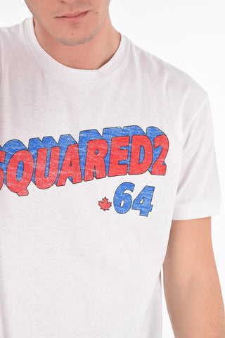 Crew Neck DSQ2 64 Printed Cotton T-Shirt