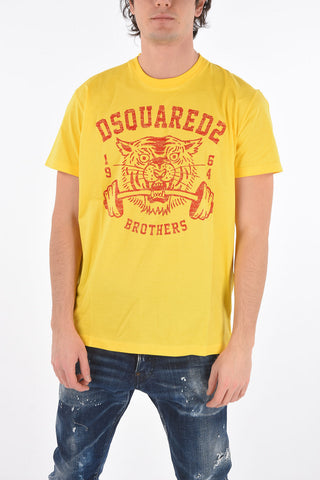 Crew Neck DSQ2 64 Printed Cotton T-Shirt