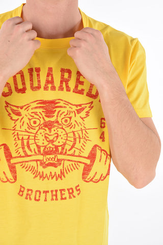 Crew Neck DSQ2 64 Printed Cotton T-Shirt