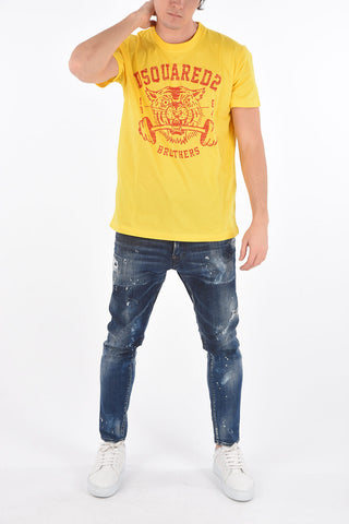 Crew Neck DSQ2 64 Printed Cotton T-Shirt