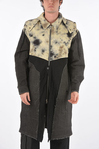 ACW RED TAG Patchwork Denim Coat with Removable Hood