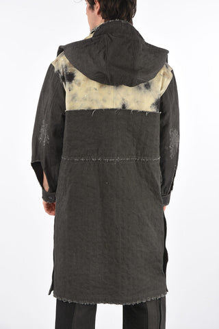 ACW RED TAG Patchwork Denim Coat with Removable Hood