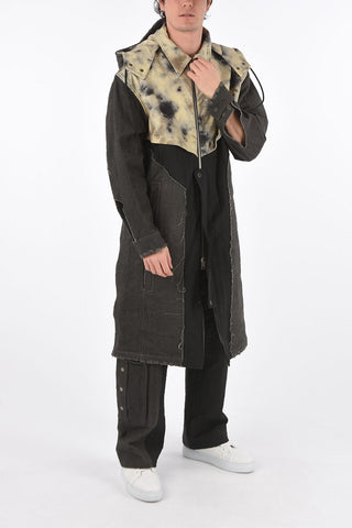 ACW RED TAG Patchwork Denim Coat with Removable Hood