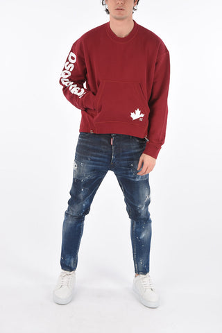 Crew Neck DOMINATE SPORT Sweatshirt with Maxi Pocket and Drawstring