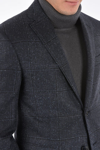 Wool and Silk District Check ACADEMY Blazer