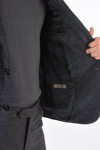 Wool and Silk District Check ACADEMY Blazer