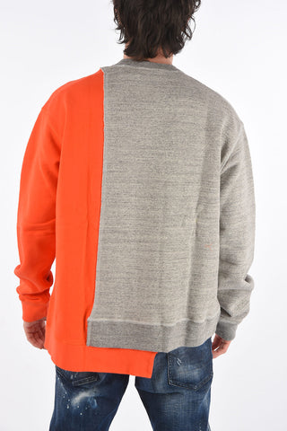 Crew Neck Two Tone Printed Sweathirt