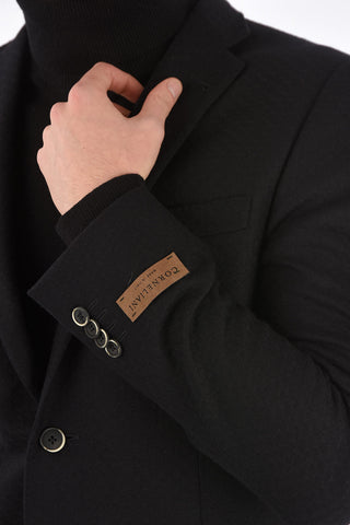 Wool and Cashmere Blazer with Flap Pocket