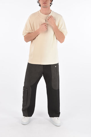RED TAG Crew Neck Jersey T-Shirt with Zip
