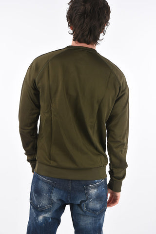 Crew Neck Sweatshirt with Sleeve Logo Bands