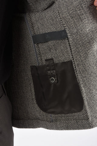Blazer 2 Bottoni Herringbone in Misto Lana Vergine