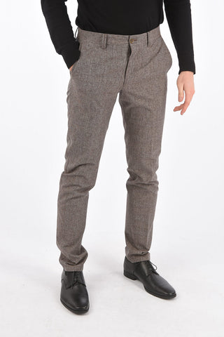 ID pantalone IDENTITY district check in misto lana vergine a vita regolare