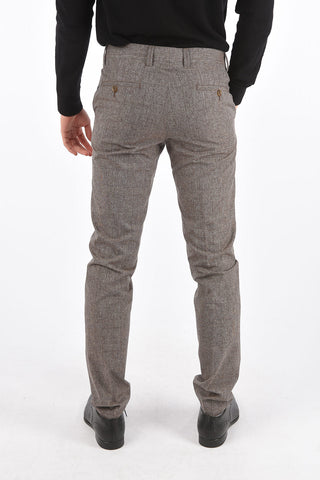 ID pantalone IDENTITY district check in misto lana vergine a vita regolare