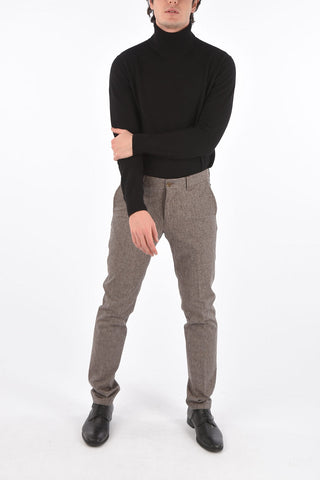 ID pantalone IDENTITY district check in misto lana vergine a vita regolare