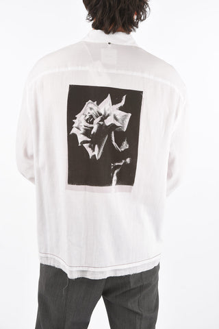 Printed HAZE Cotton Shirt with Raw Cut Edges