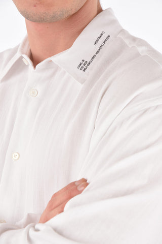Printed HAZE Cotton Shirt with Raw Cut Edges