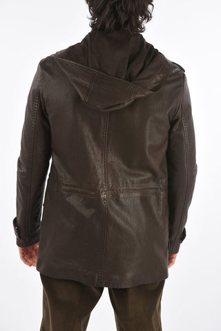 ID Leather Jacket with Hood