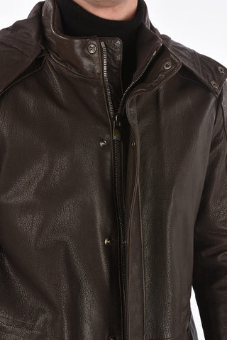 ID Leather Jacket with Hood