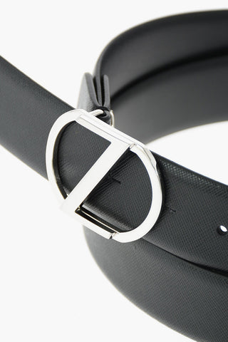 ZZEGNA saffiano Leather Belt 35mm