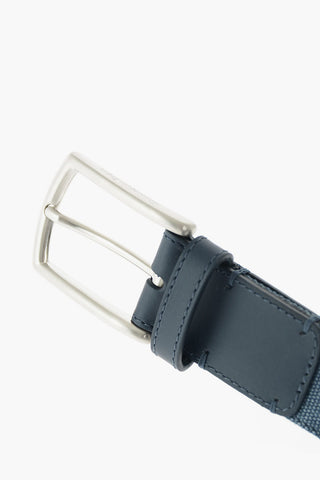 ZZEGNA LUXURY 30mm fabric belt with leather details