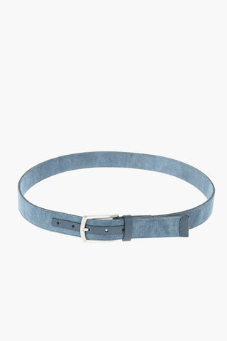 ZZEGNA LUXURY 30mm fabric belt with leather details