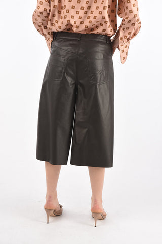 Leather Gaucho Pants with Belt Loops