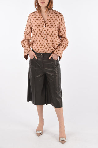 Leather Gaucho Pants with Belt Loops