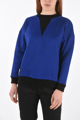 Two Tone Crew Neck Sweatshirt with Side Zips