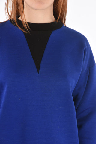 Two Tone Crew Neck Sweatshirt with Side Zips