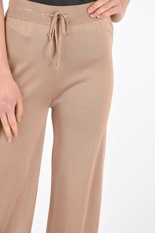 Jersey Flared Joggers with Elastic Waistband