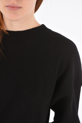 Crew Neck Sweater with Back Applied Maxi Logo