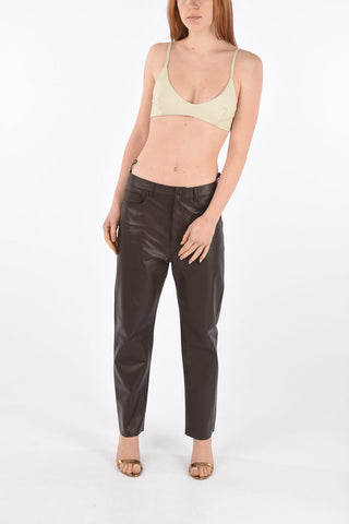 Triangle Leather Crop Top