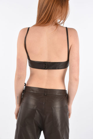 Triangle Leather Crop Top
