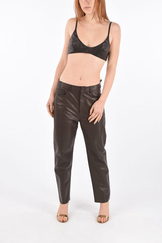 Triangle Leather Crop Top