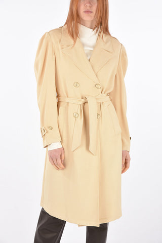 Puffed Sleeve Unlined Trench with Belt