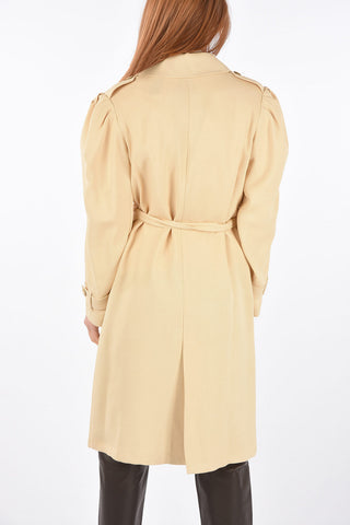 Puffed Sleeve Unlined Trench with Belt