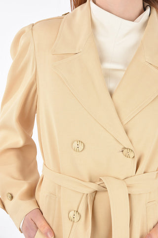 Puffed Sleeve Unlined Trench with Belt