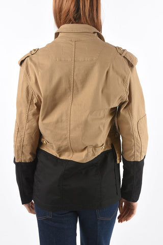 Two Tone Saharan Denim Jacket with Jewel Buttons