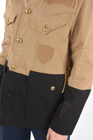 Two Tone Saharan Denim Jacket with Jewel Buttons