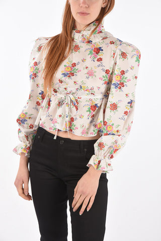 blusa PENELOPE stampa floreale con Colletto increspato