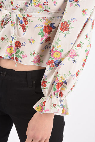 blusa PENELOPE stampa floreale con Colletto increspato