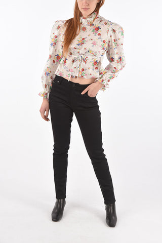 blusa PENELOPE stampa floreale con Colletto increspato