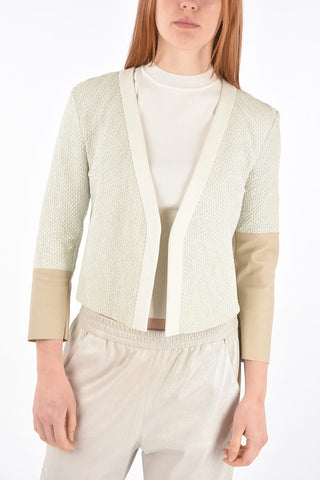 UPCYCLED Two Tone Leather Short Blazer